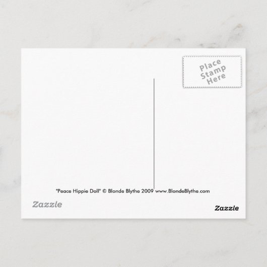 Carte postale Peace Hippie Doll (Dos)
