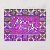 Carte Postale Peace & Joy Noël rose (Devant)