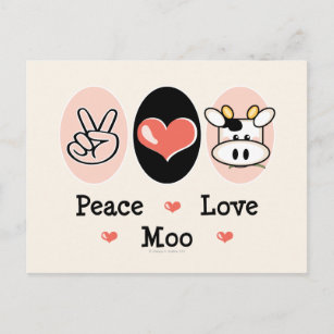 Carte postale Peace Loo Moo Cow