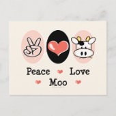Carte postale Peace Loo Moo Cow (Devant)