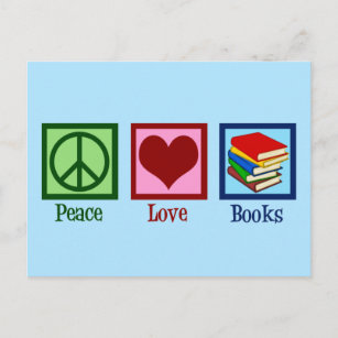 Carte Postale Peace Looks Cute Blue Book Store