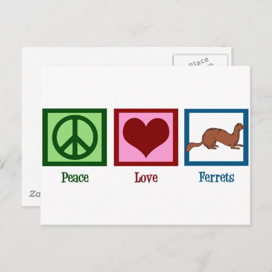 Carte Postale Peace Love (Devant / Derrière)