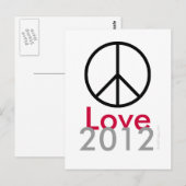 Carte postale Peace Love 2012 (Devant / Derrière)
