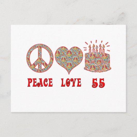 Carte Postale Peace Love 55 (Devant)