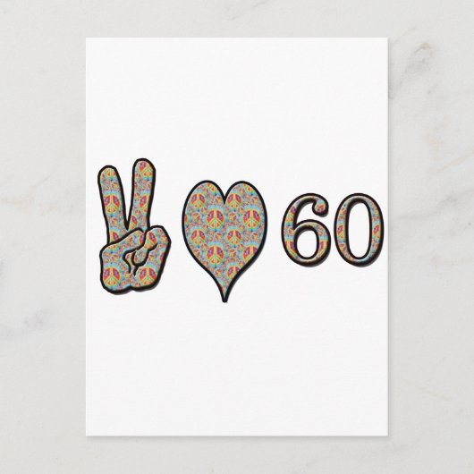 Carte Postale Peace Love 60 (Devant)