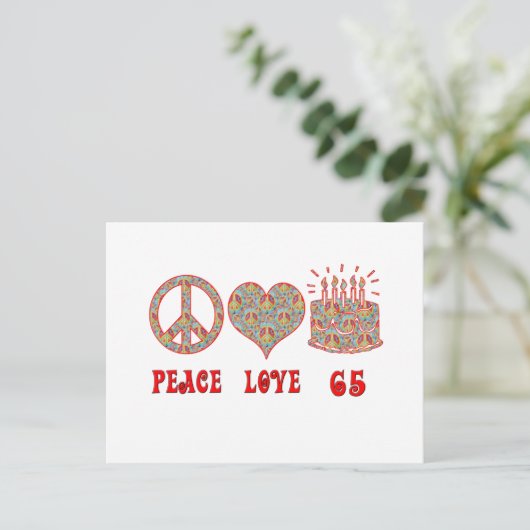 Carte Postale Peace Love 65 (Debout devant)