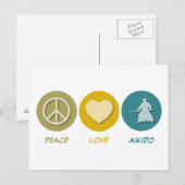 Carte Postale Peace Love Aikido (Devant / Derrière)