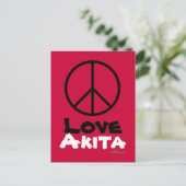 Carte postale Peace Love Akita (Debout devant)