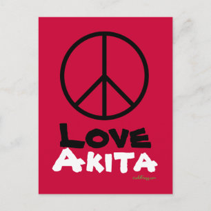 Carte postale Peace Love Akita