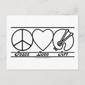 Carte Postale Peace Love and Art (Devant)