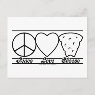 Carte Postale Peace Love and Cheese