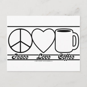 Carte Postale Peace Love and Coffee
