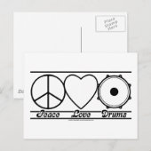 Carte Postale Peace Love and Drums (Devant / Derrière)