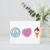 Carte Postale Peace Love and Ice Cream (Debout devant)