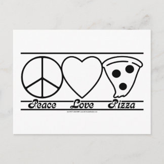 Carte Postale Peace Love and Pizza