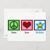 Carte Postale Peace Love Anniversaire (Devant / Derrière)