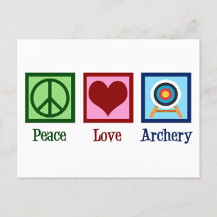 Carte Postale Peace Love Archery Noël mignon