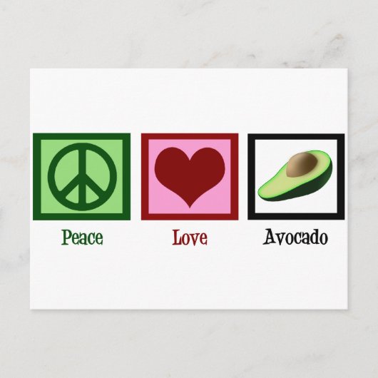 Carte Postale Peace Love avocat (Devant)