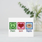 Carte Postale Peace Love Bagels (Debout devant)