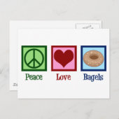Carte Postale Peace Love Bagels (Devant / Derrière)