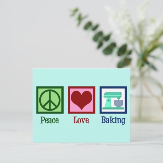 Carte Postale Peace Love Baking (Debout devant)