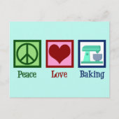 Carte Postale Peace Love Baking (Devant)