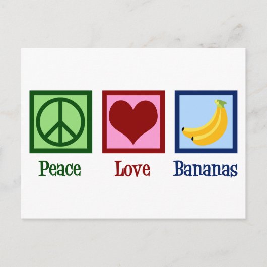 Carte Postale Peace Love Bananas (Devant)