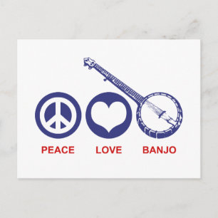 Carte Postale Peace Love Banjo