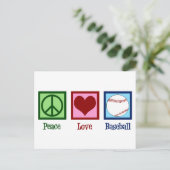 Carte Postale Peace Love Baseball (Debout devant)