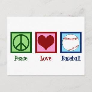 Carte Postale Peace Love Baseball