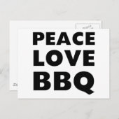 Carte Postale Peace Love BBQ (Devant / Derrière)