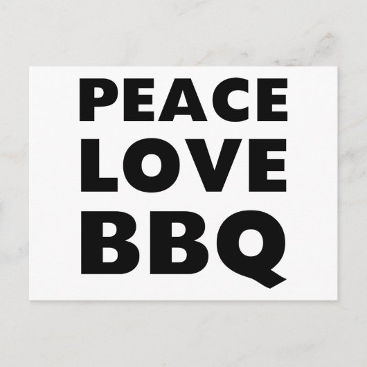 Carte Postale Peace Love BBQ (Devant)