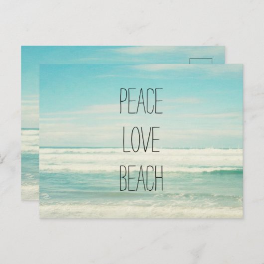 Carte Postale Peace Love Beach (Devant / Derrière)
