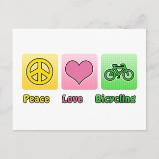 Carte Postale Peace Love Bicycling