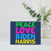 Carte Postale Peace Love Biden Harris (Debout devant)