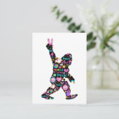 Carte Postale Peace Love Bigfoot Hippie Funny Bigfoot Lover (Debout devant)