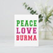 Carte Postale Peace Love Burma. (Debout devant)