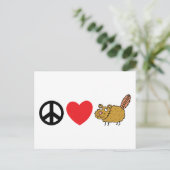 Carte Postale Peace Love Castor canadien (Debout devant)