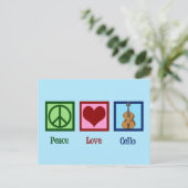 Carte Postale Peace Love Cello (Debout devant)