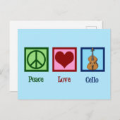 Carte Postale Peace Love Cello (Devant / Derrière)