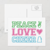 Carte Postale peace.love.cheer (Devant / Derrière)