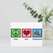 Carte Postale Peace Love Chimpanzés (Debout devant)