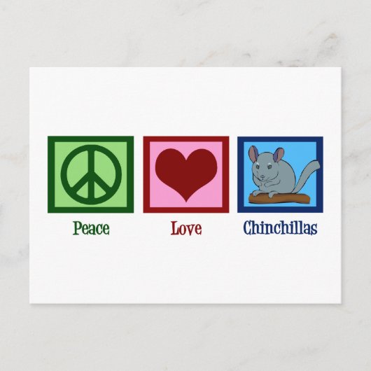 Carte Postale Peace Love Chinchillas (Devant)