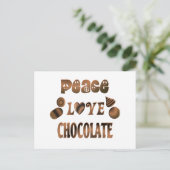 Carte Postale Peace Love Chocolate (Debout devant)
