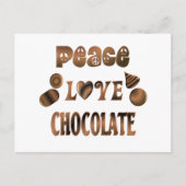 Carte Postale Peace Love Chocolate (Devant)