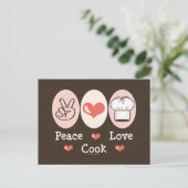 Carte postale Peace Love Cook (Debout devant)