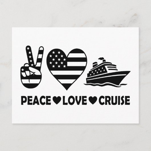 Carte Postale Peace Love Cruise USA Vacances Vibes (Devant)