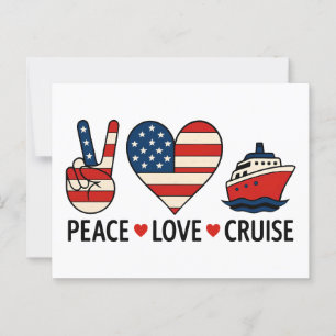 Carte Postale Peace Love Cruise USA Vacances Vibes