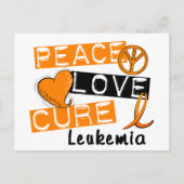Carte Postale Peace Love Cure Leukemia (Devant)