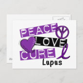Carte Postale Peace Love Cure Lupus (Devant / Derrière)